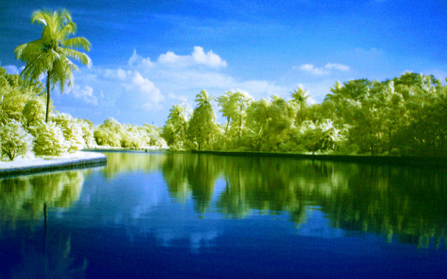 lake is blue