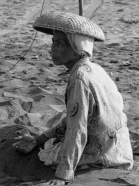 Portrait of a Lady in Bali Beach
