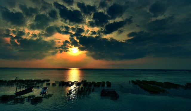 Sinar di kelamnya laut..