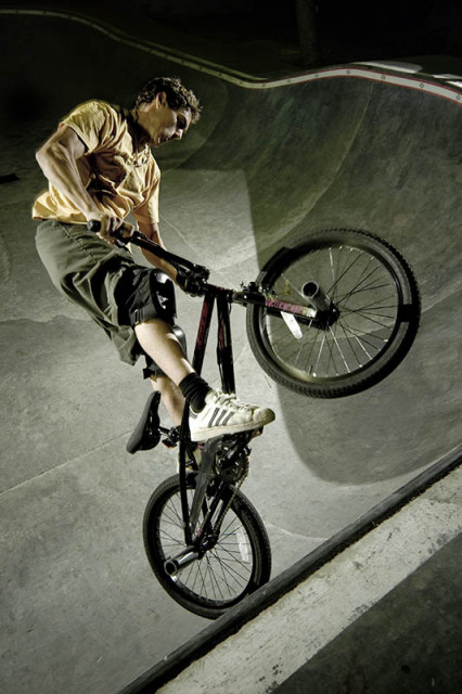 pedaling to take off